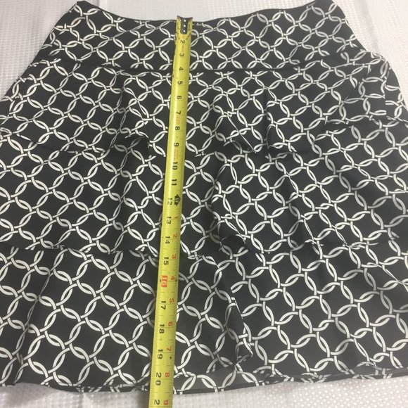 White House Black Market Circle Print Skirt Black - Picture 7 of 9